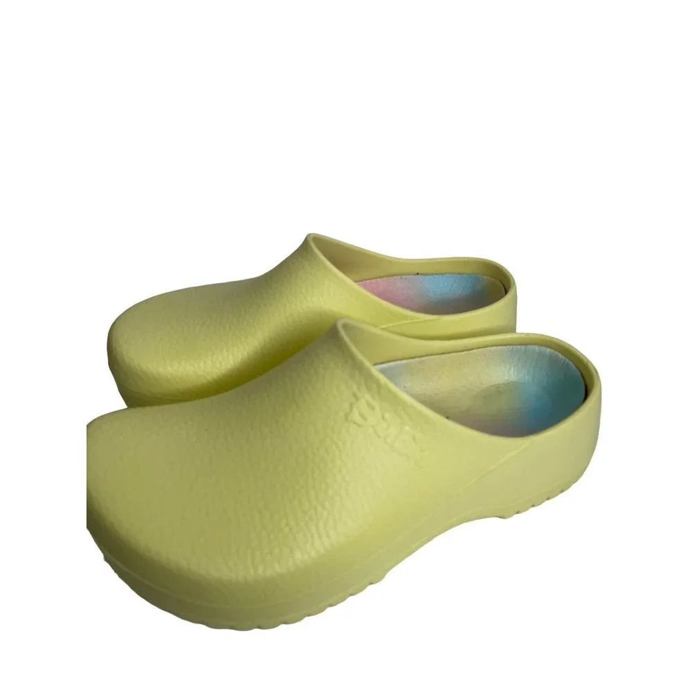 Birkenstock Super Birki Womens Yellow Popcorn Vegan Clogs Mules EU 37 US 6 NEW - Picture 1 of 7